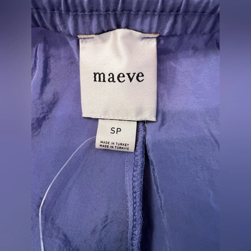 NWT Maeve Anthropologie Wide-Leg Track Pants Purple Size Small Petite - Picture 3 of 12